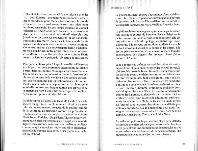 La pertinence de l'escargot