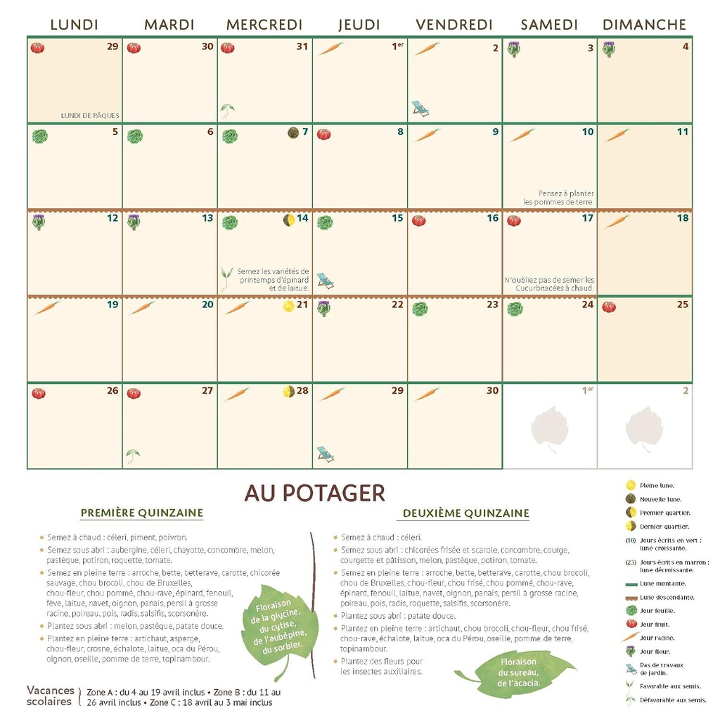 Calendrier 2027  du potager bio