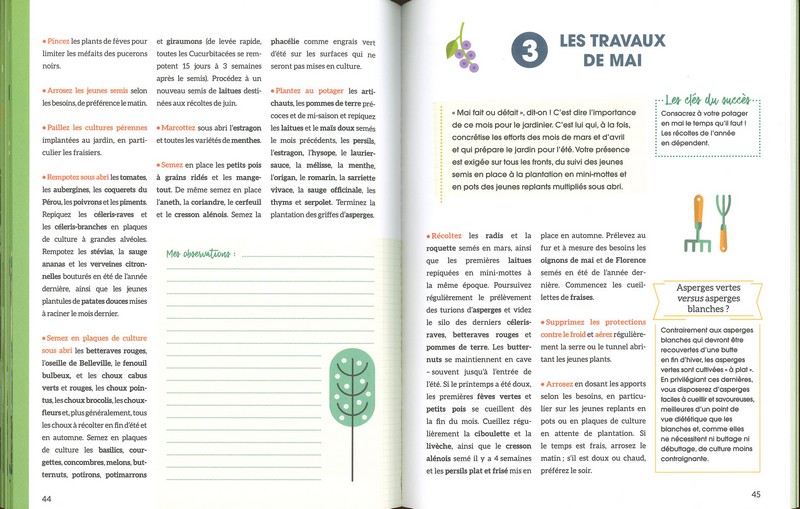 Mon cahier premier potager mois par mois
