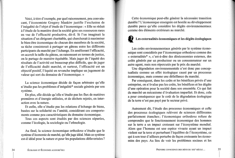 Ecologie et économie aujourd'hui