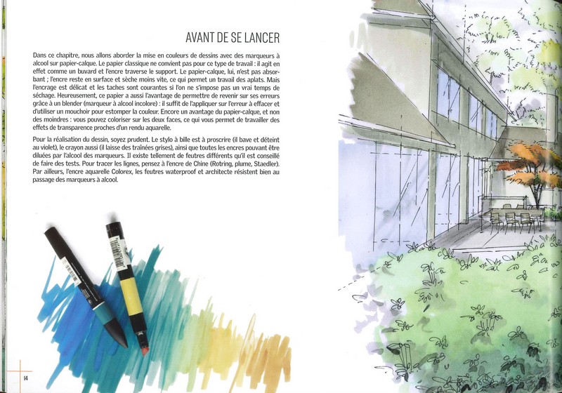 Dessin de jardins colorisation au marqueur