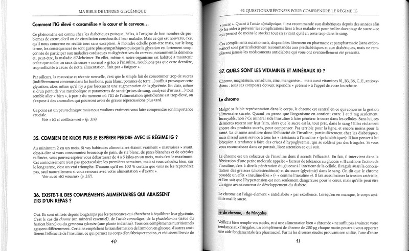 Ma bible de l'index glycémique