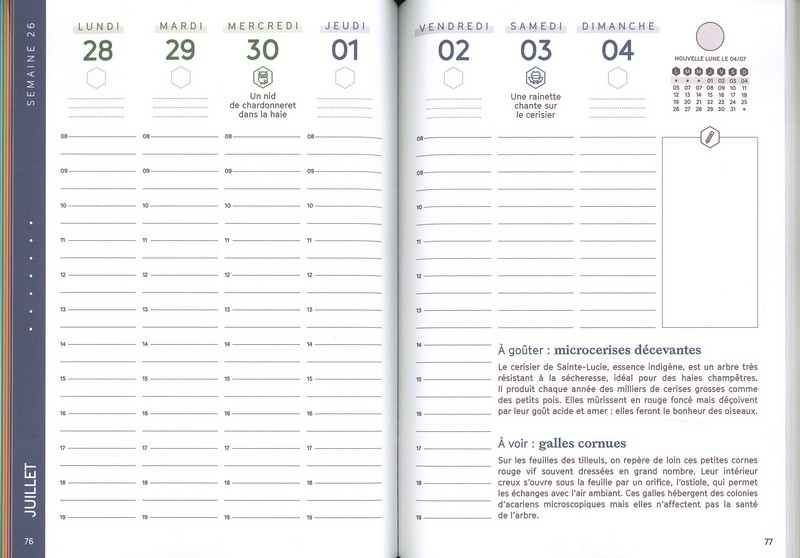 Agenda de la nature au jardin 2027