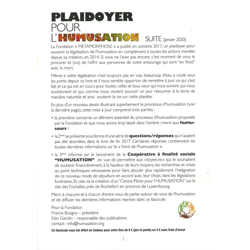 Plaidoyer pour l'humusation (feuillet)